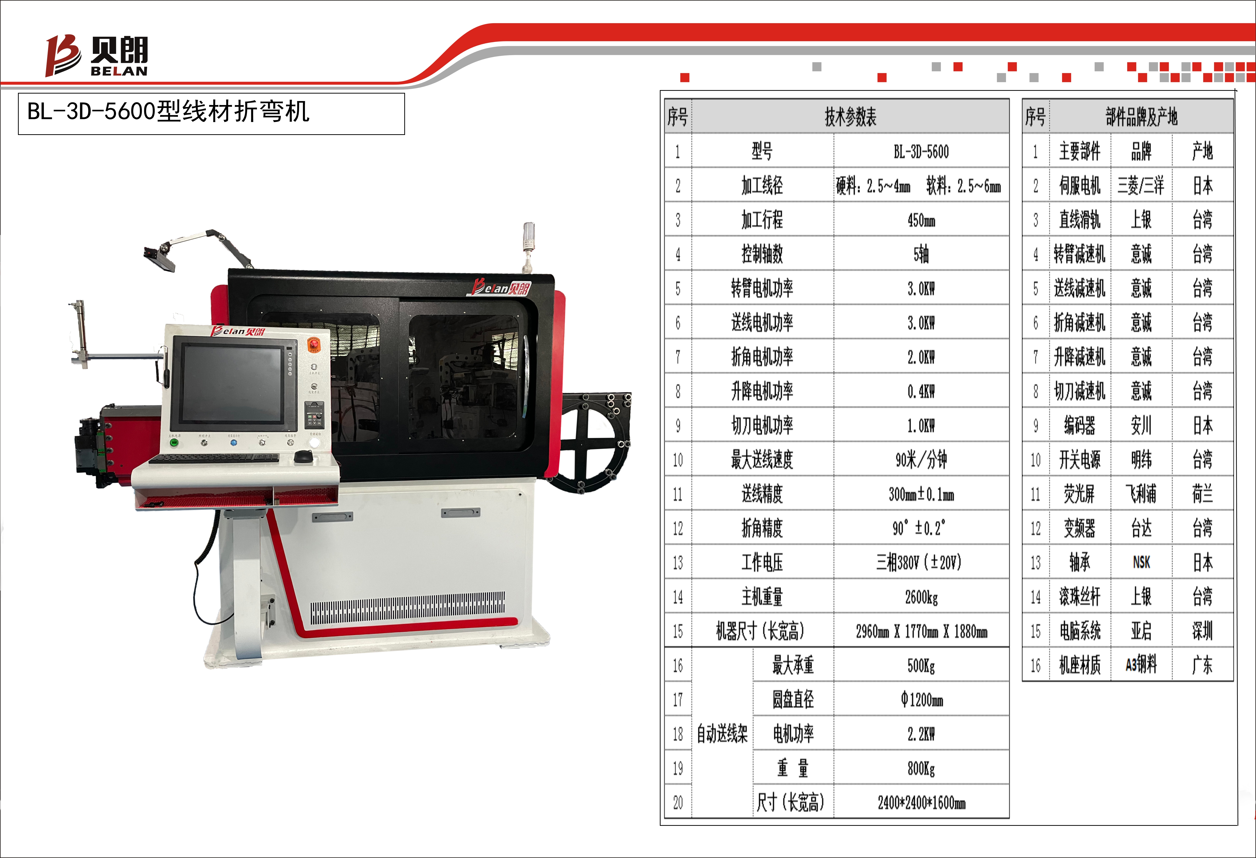 新型設(shè)備BL-3D-5600型數(shù)控全自動(dòng)折彎?rùn)C(jī)速度快